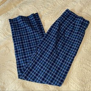 Blue plaid pants
